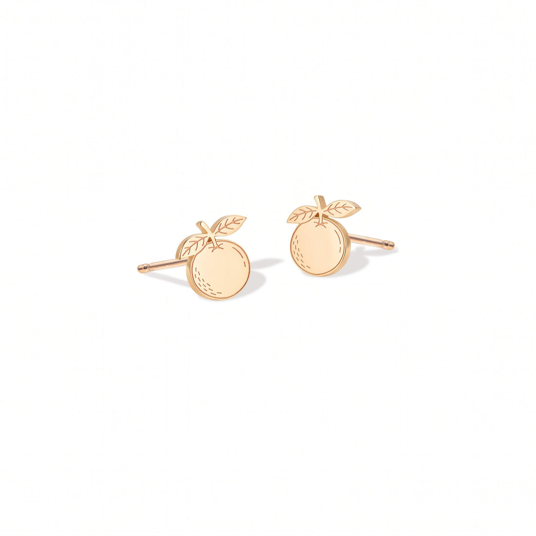 Peach Fruit Charm Stud Earrings