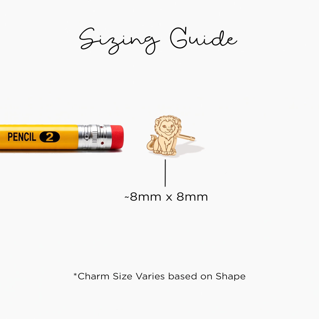 Sitting Lion Cub Stud Earrings