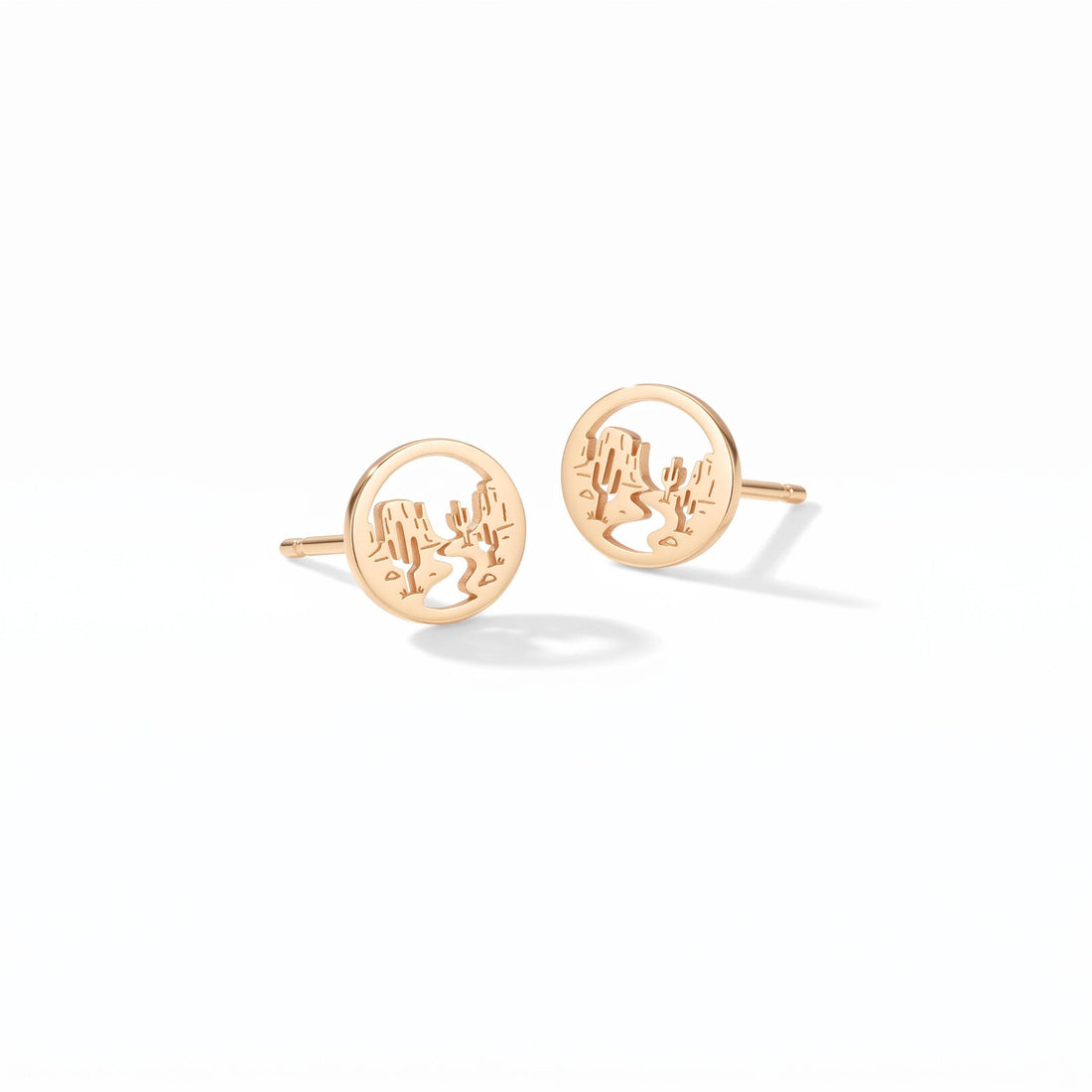 Desert Cactus Charm Stud Earrings