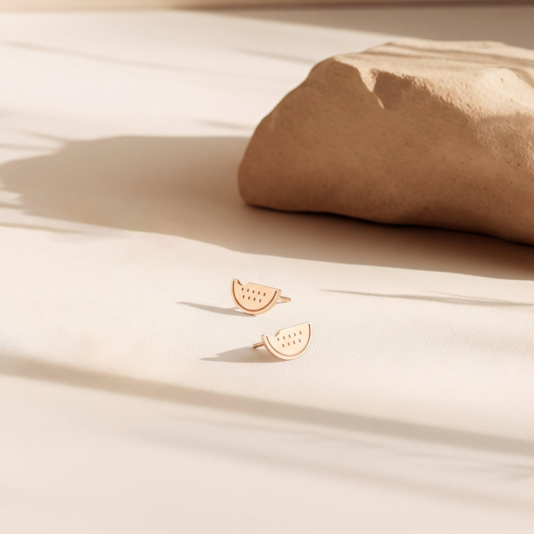 Watermelon Slice Fruit Stud Earrings