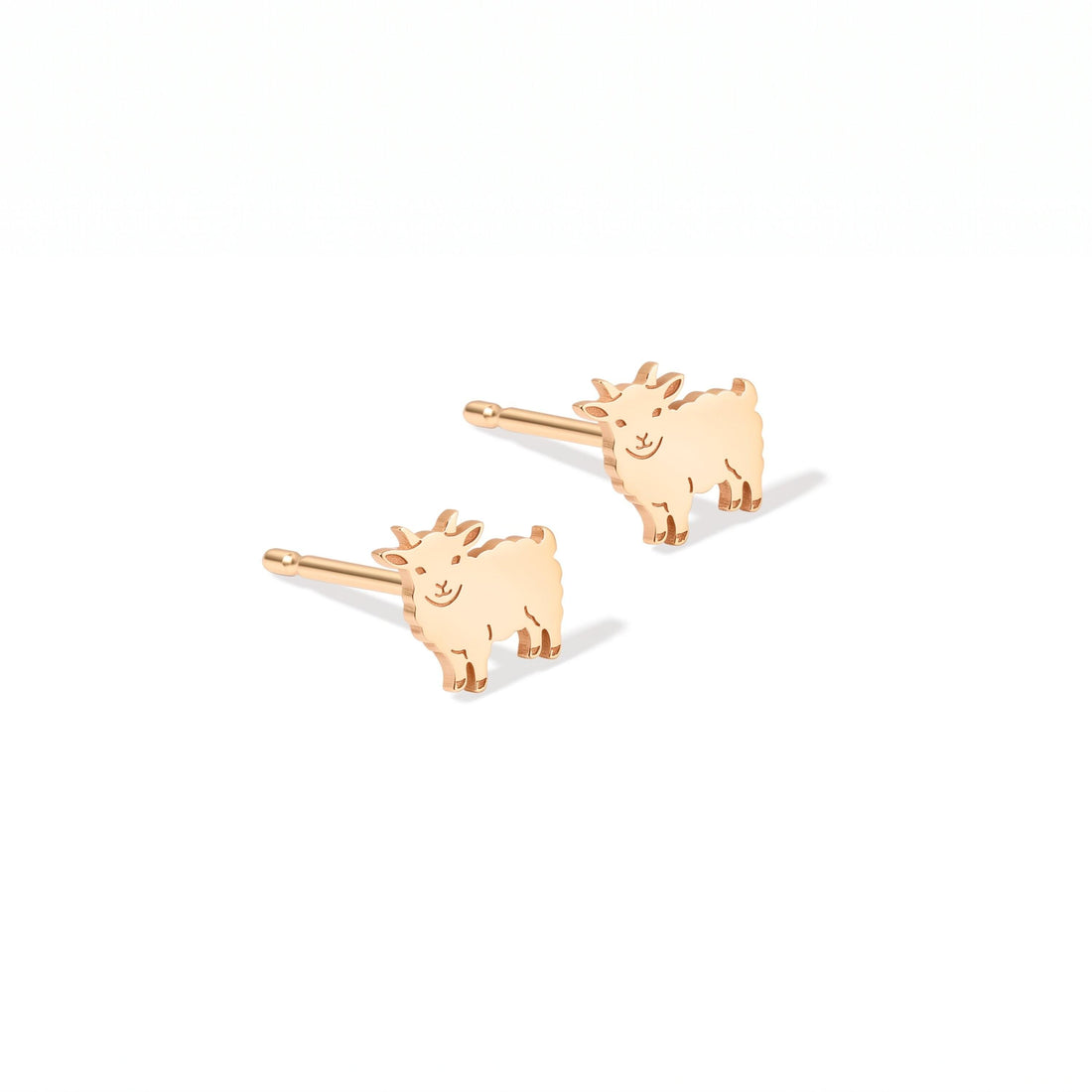 Baby Goat Charm Stud Earrings