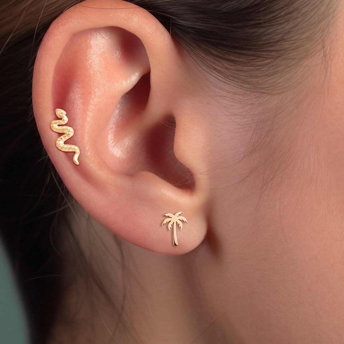 Palm Tree Stud Earrings