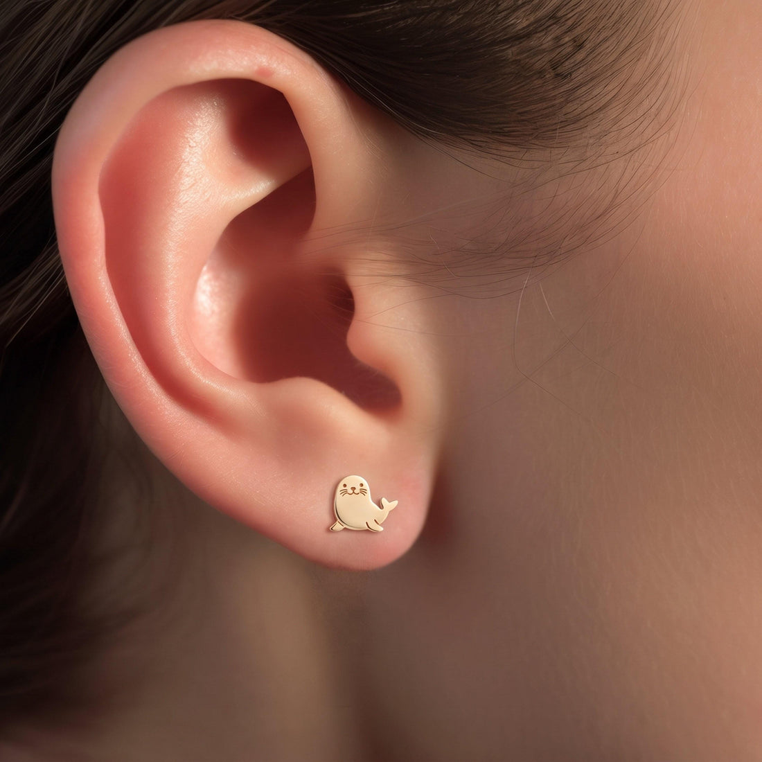 Seal Pup Stud Earrings