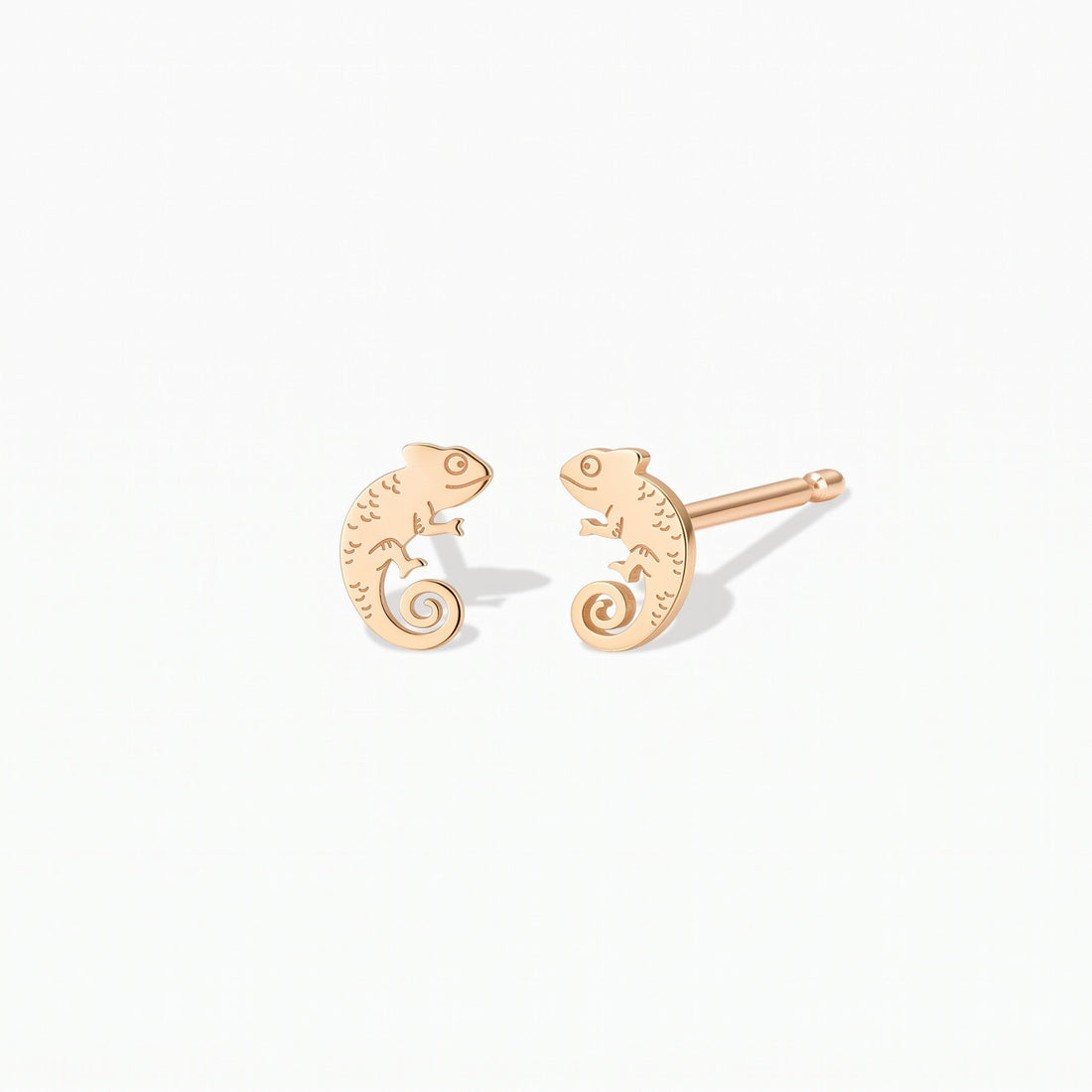 Chameleon Lizard Charm Stud Earrings
