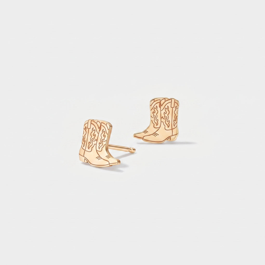 Cowboy Boot Charm Stud Earrings