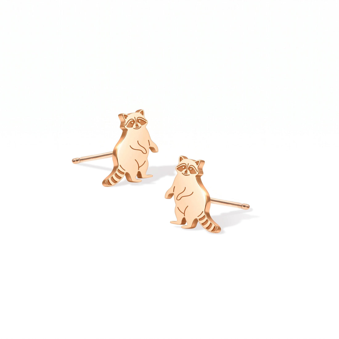 Raccoon Charm Stud Earrings