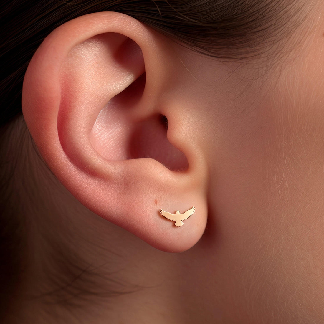 Flying Eagle Charm Stud Earrings