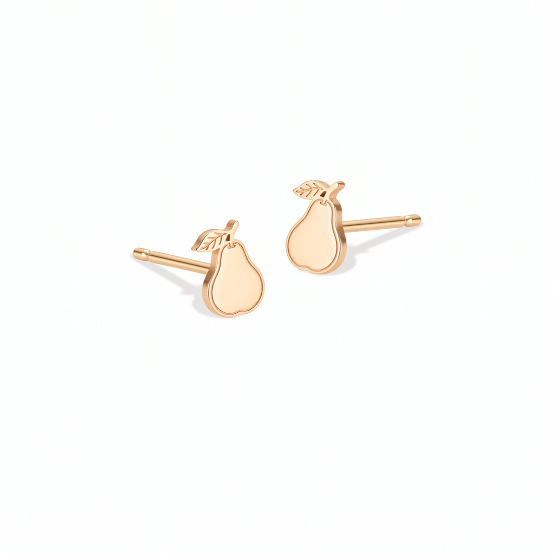 Pear Leaf Fruit Stud Earrings