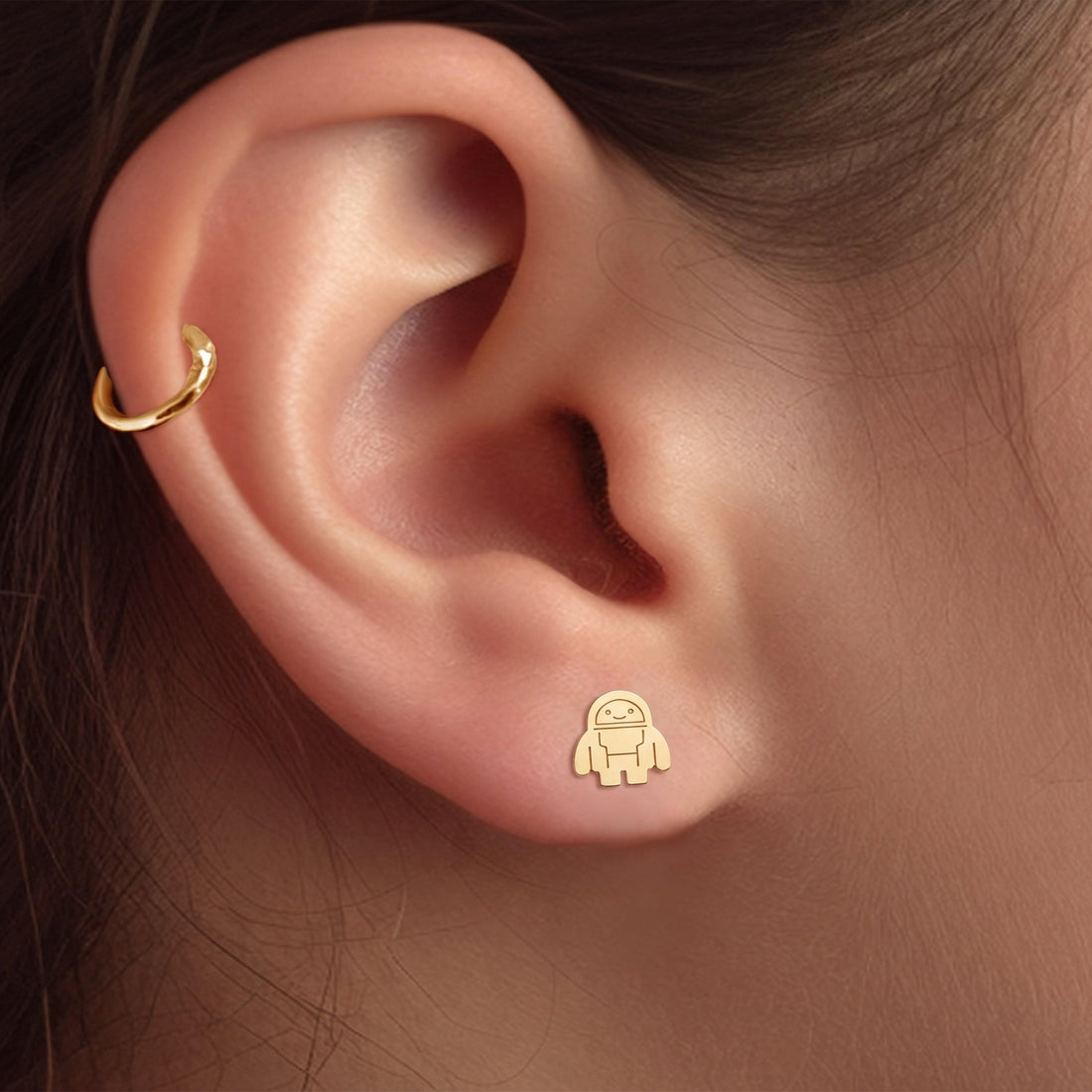 Astronaut Charm Stud Earrings