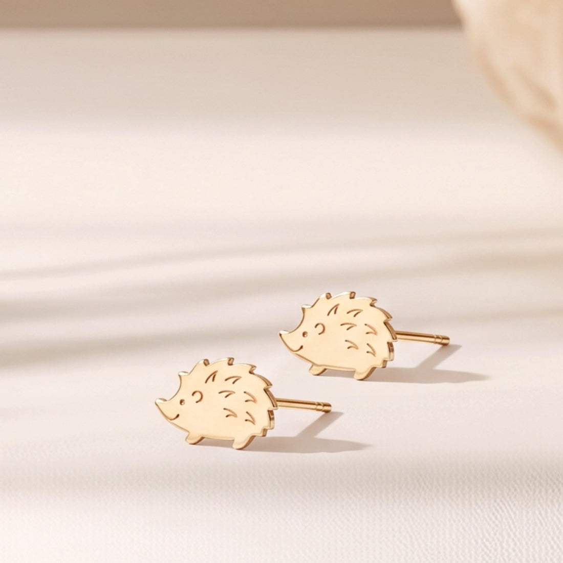 Hedgehog Charm Stud Earrings