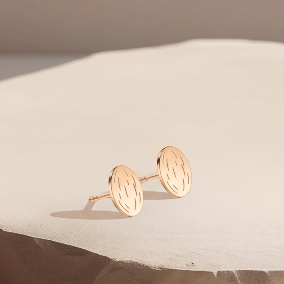 Almond Seed Charm Stud Earrings