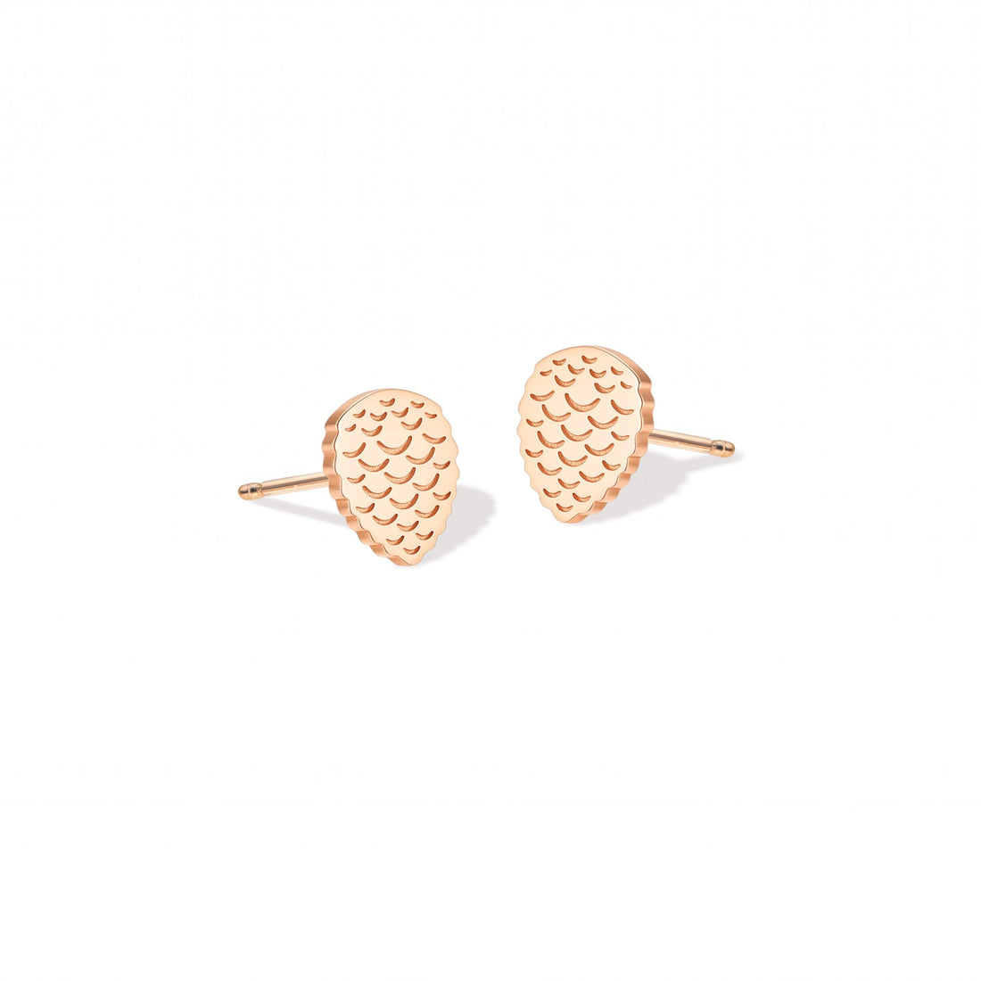 Pinecone Tree Charm Stud Earrings