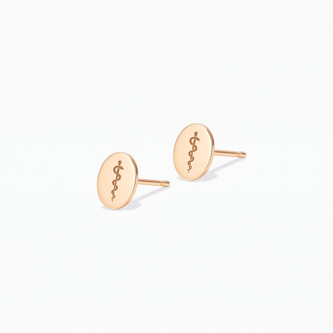 Caduceus Charm Stud Earrings