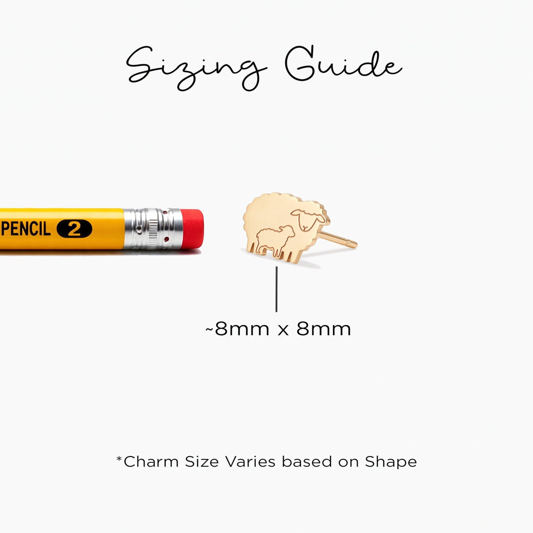 Sheep Lamb Charm Stud Earrings