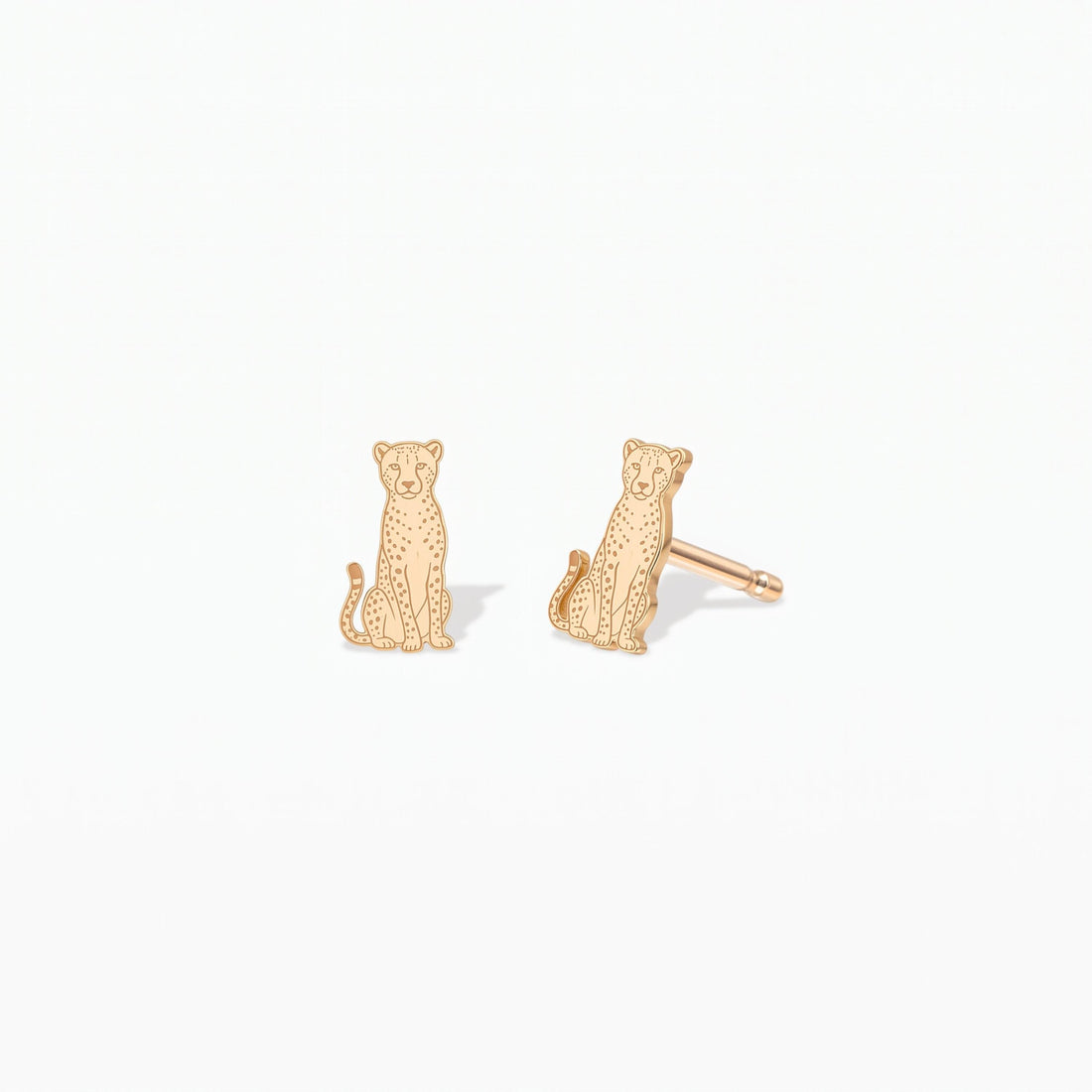 Spotted Cheetah Charm Stud Earrings