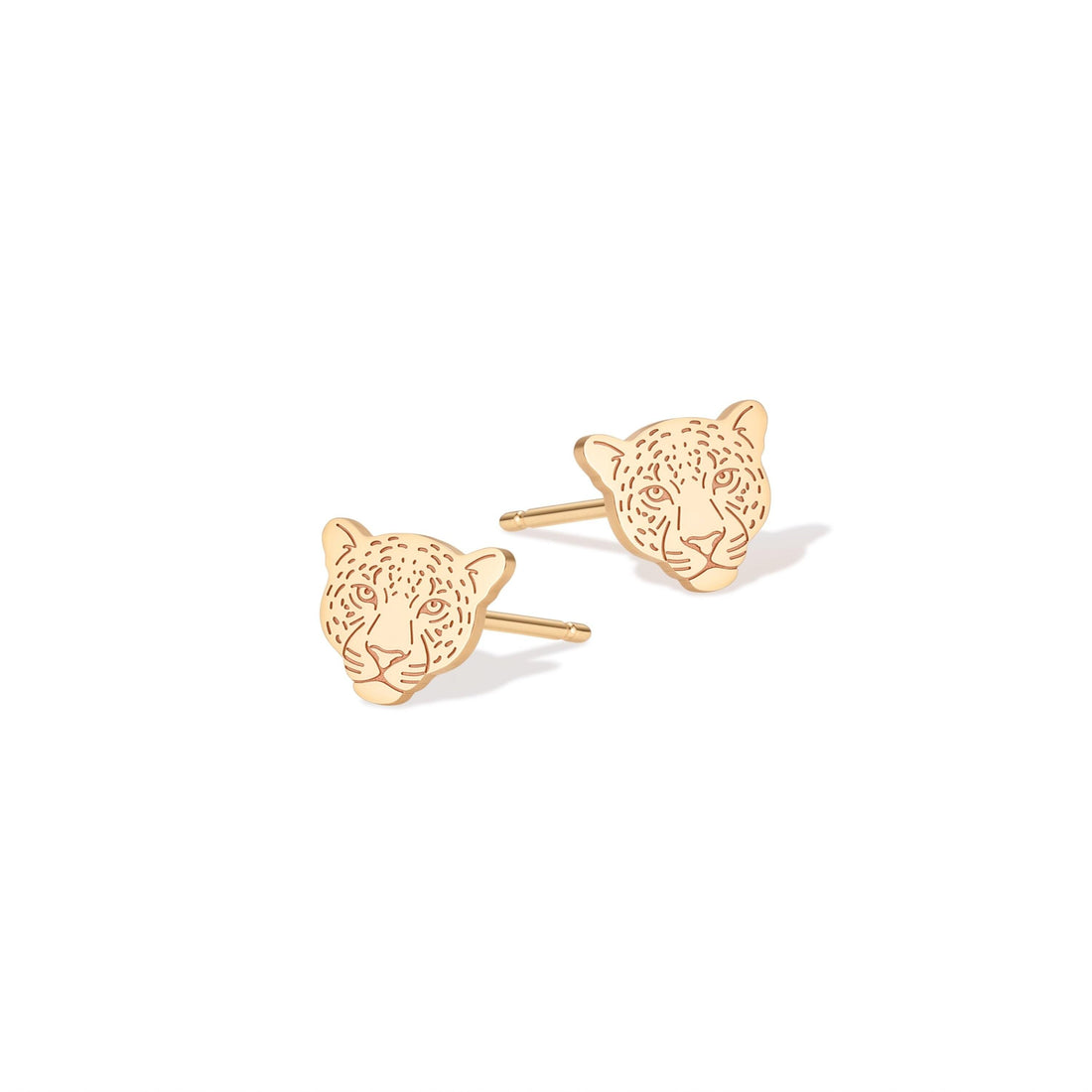 Leopard Cat Charm Stud Earrings