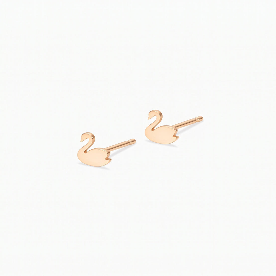 Swan Charm Stud Earrings