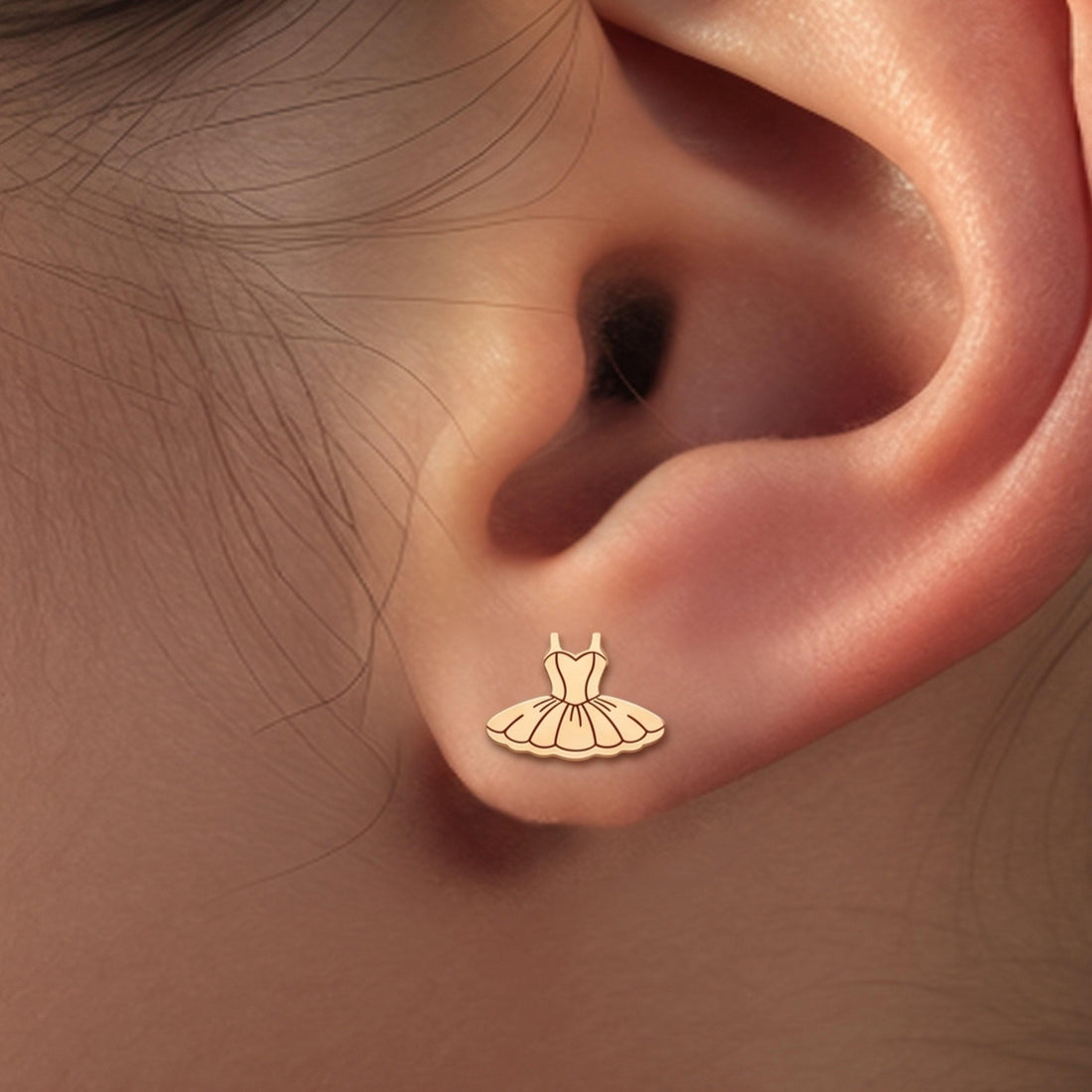 Ballet Dress Dancer Stud Earrings