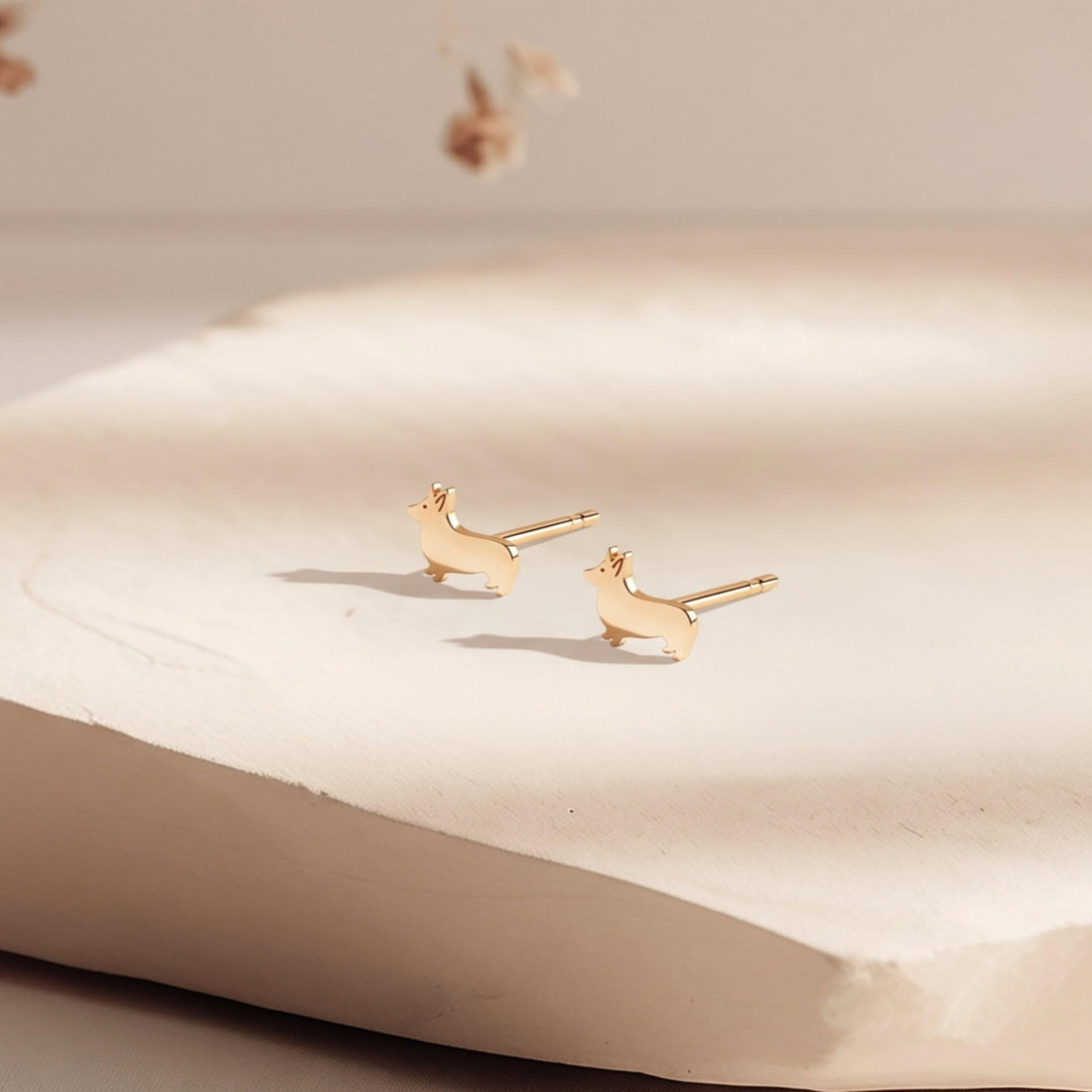 Corgi Charm Stud Earrings