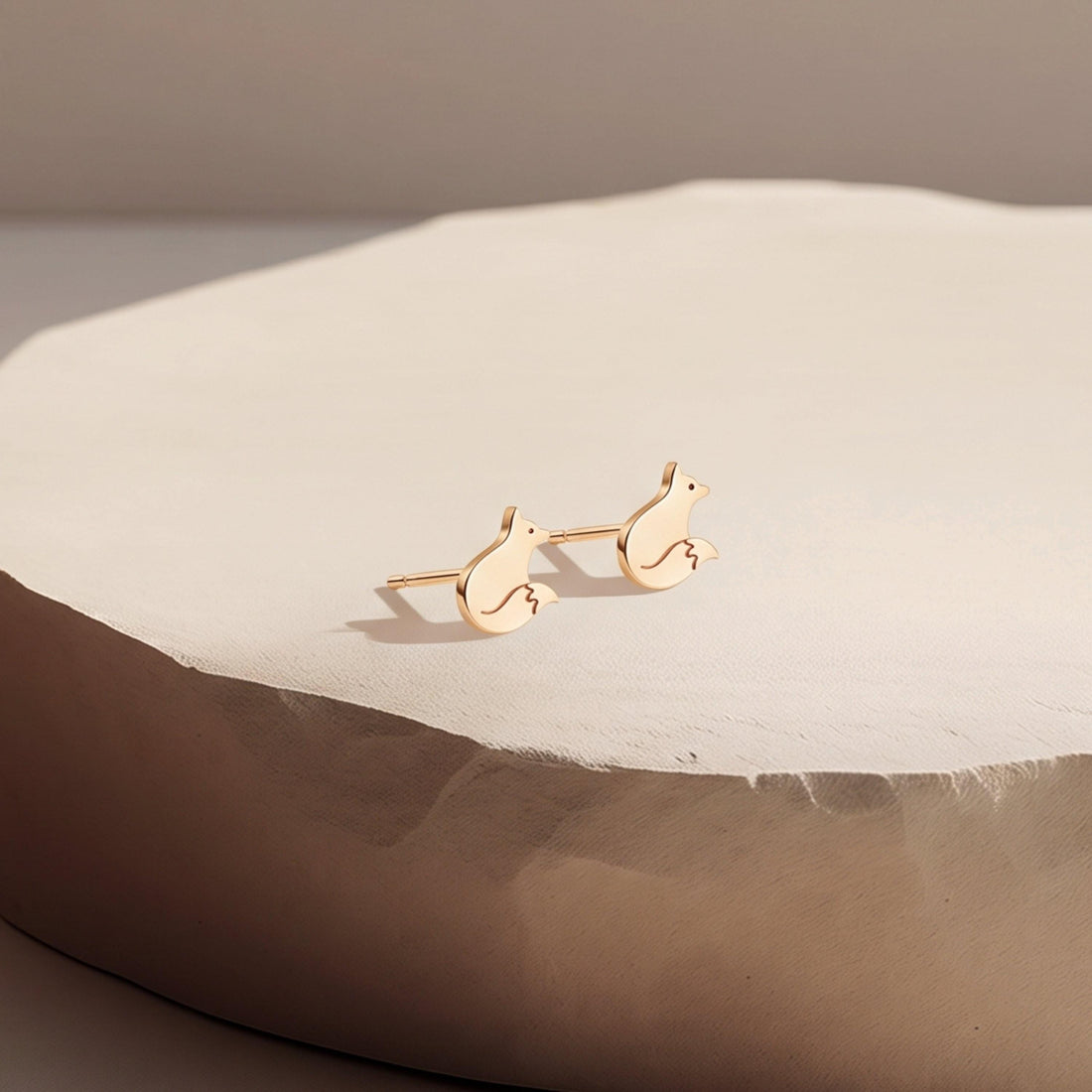 Curled Fox Stud Earrings
