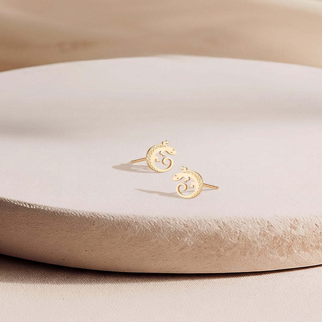 Gecko Lizard Stud Earrings