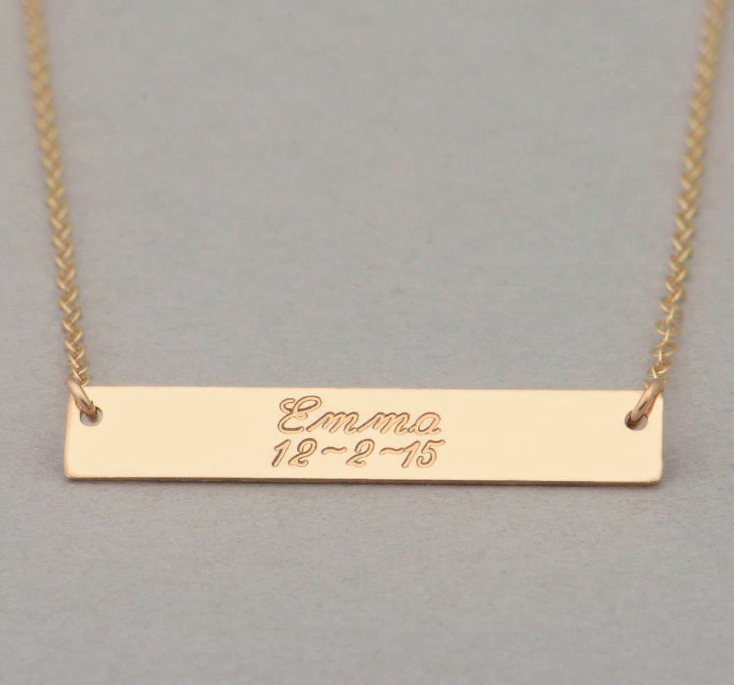 Engraved Nameplate Bar Pendant