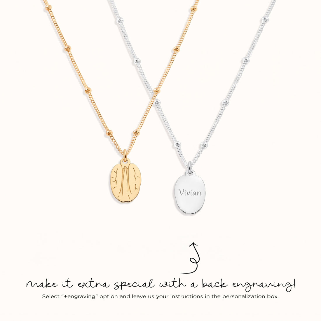 Walnut Charm Beady Necklace
