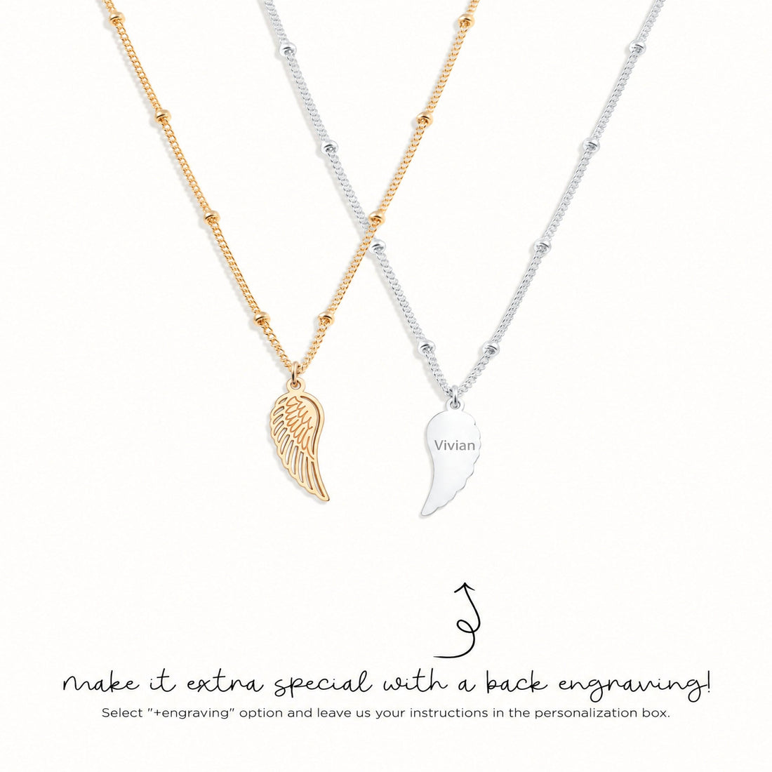 Angel Wing Beady Necklace