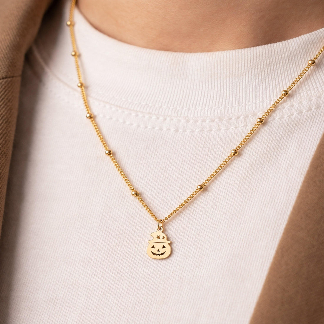 Jack O Lantern Beady Necklace