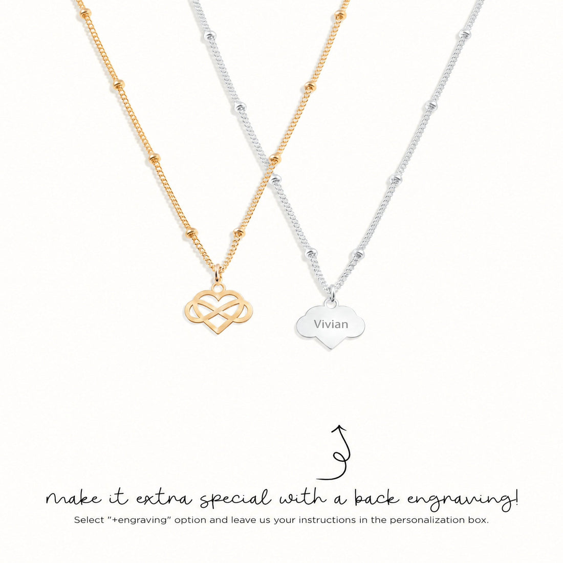Infinity Heart Charm Necklace