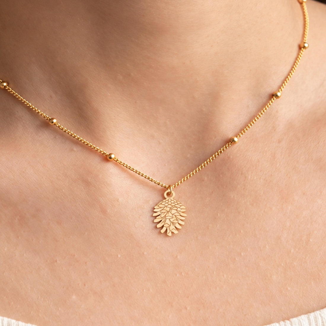 Pine Cone Charm Necklace