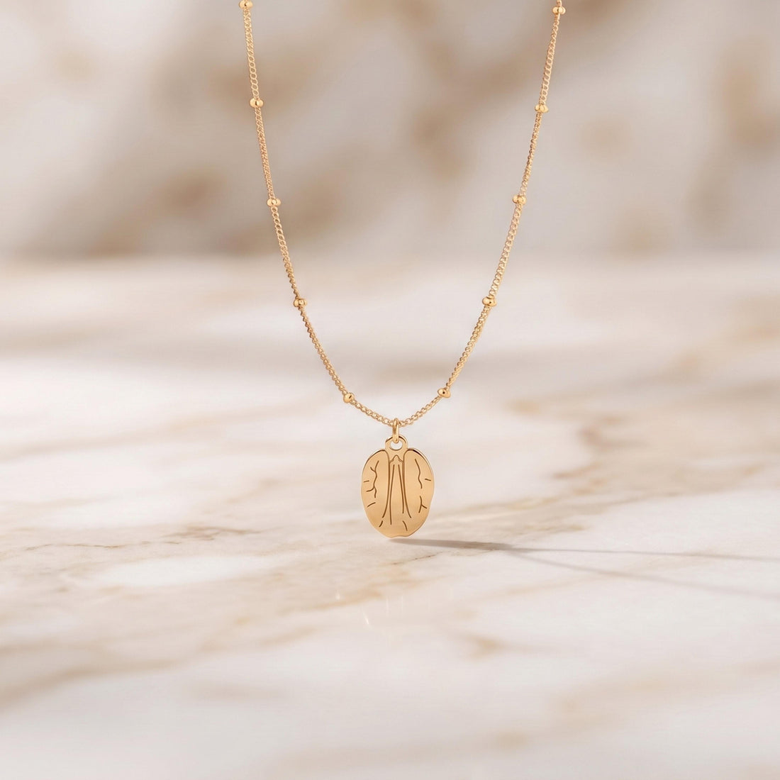 Walnut Charm Beady Necklace