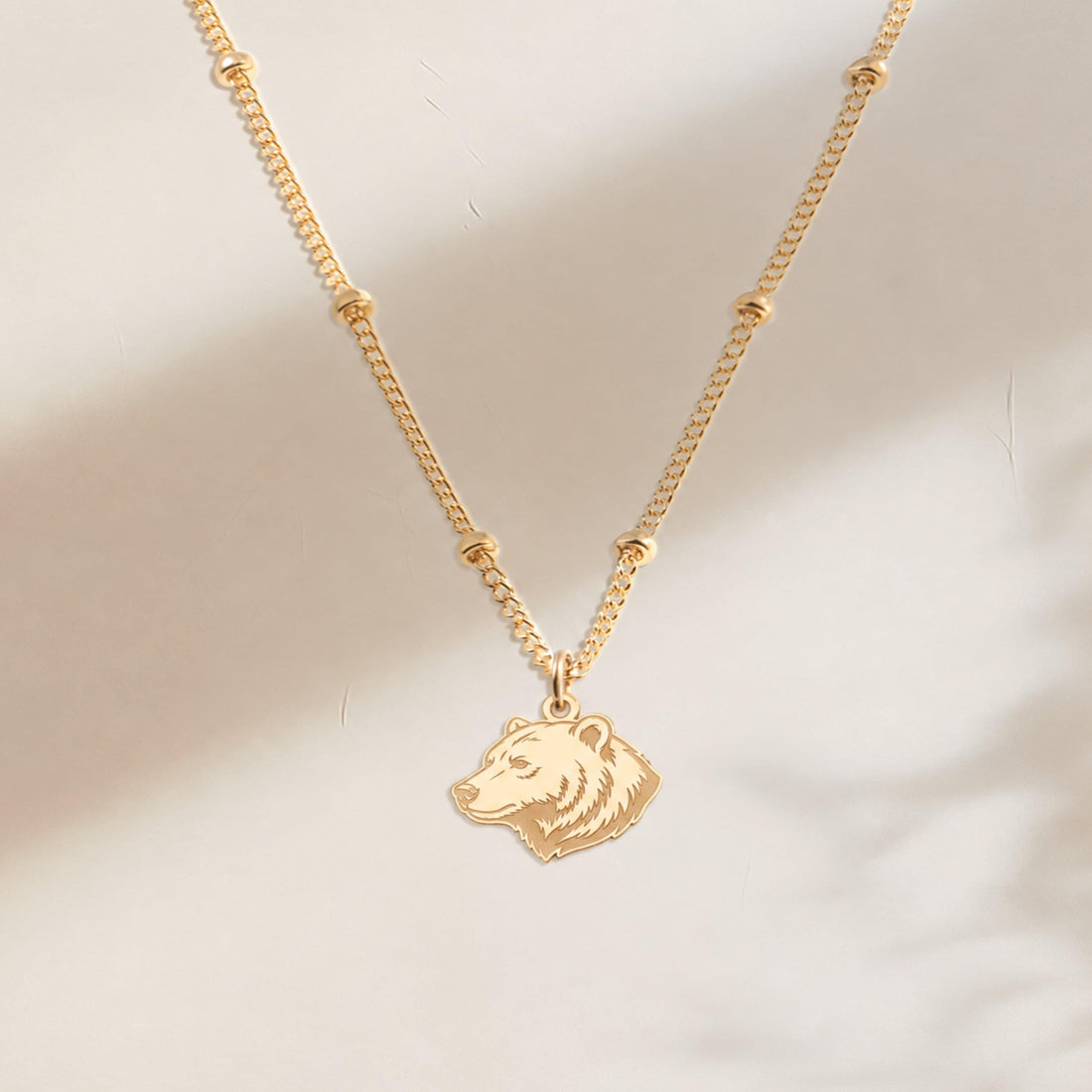 Bear Head Beady Necklace