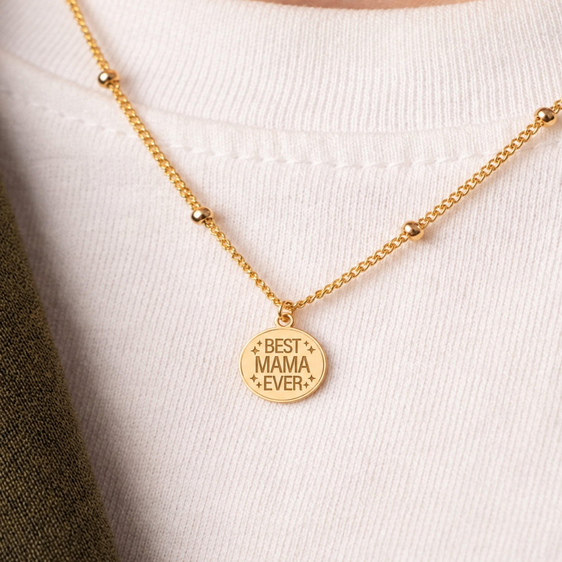 Mama Medallion Beady Necklace