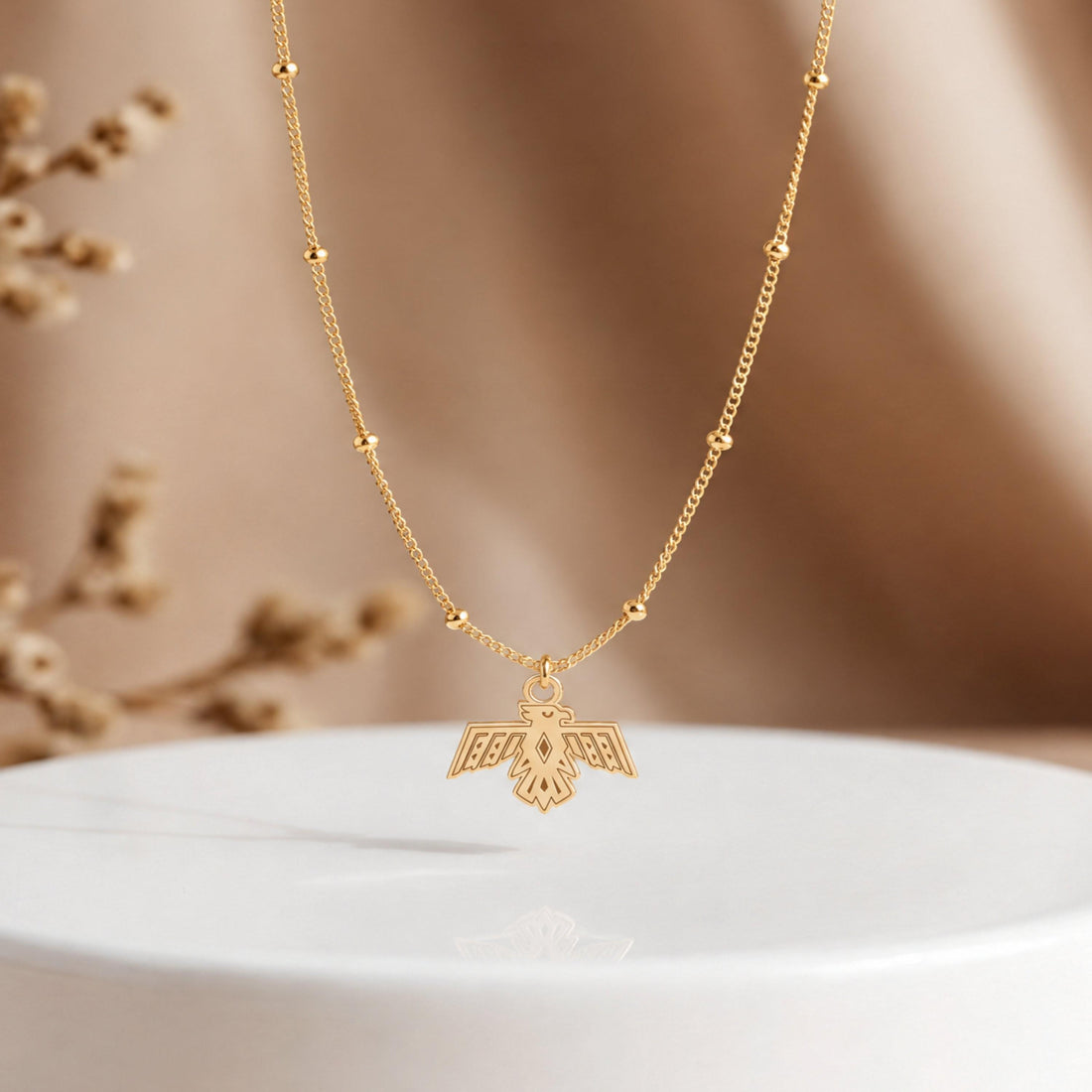 Eagle Charm Beady Necklace