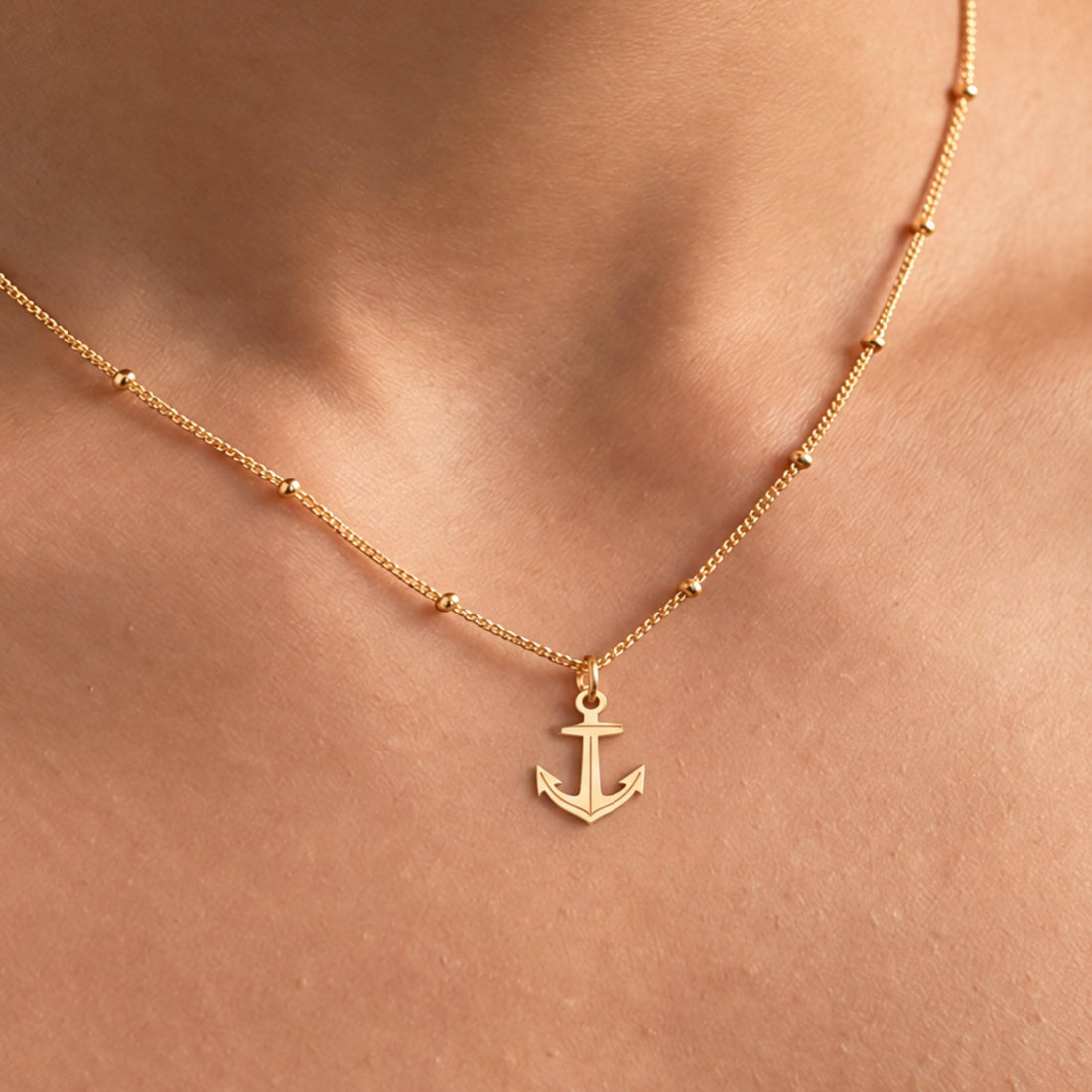 Nautical Anchor Charm Necklace