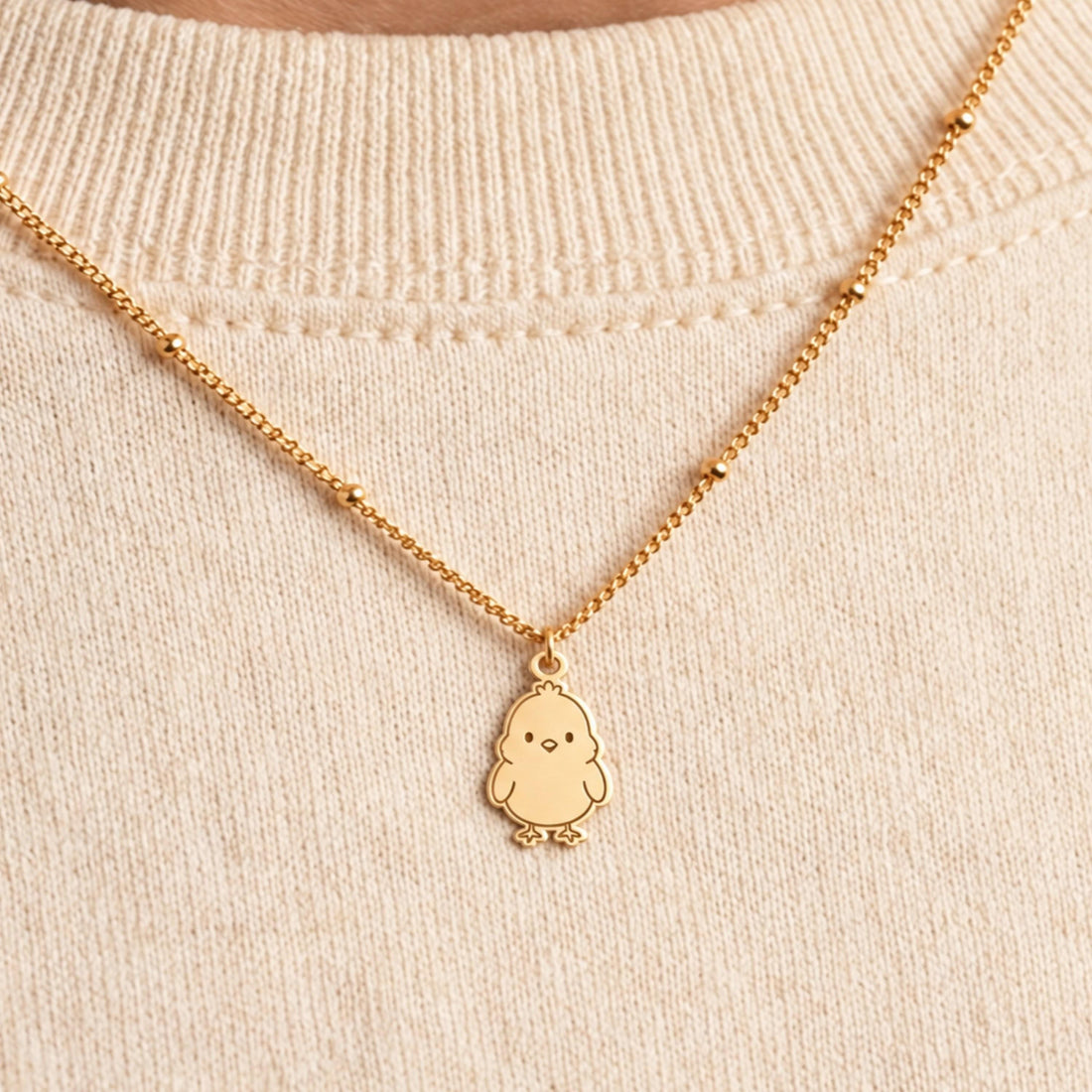 Baby Chick Beady Necklace