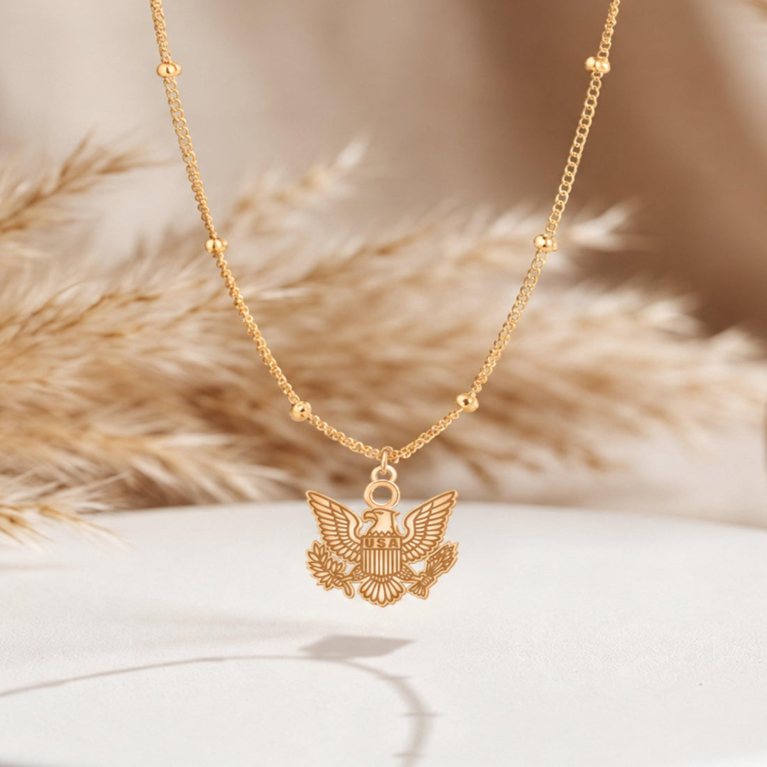 Bald Eagle Beady Necklace