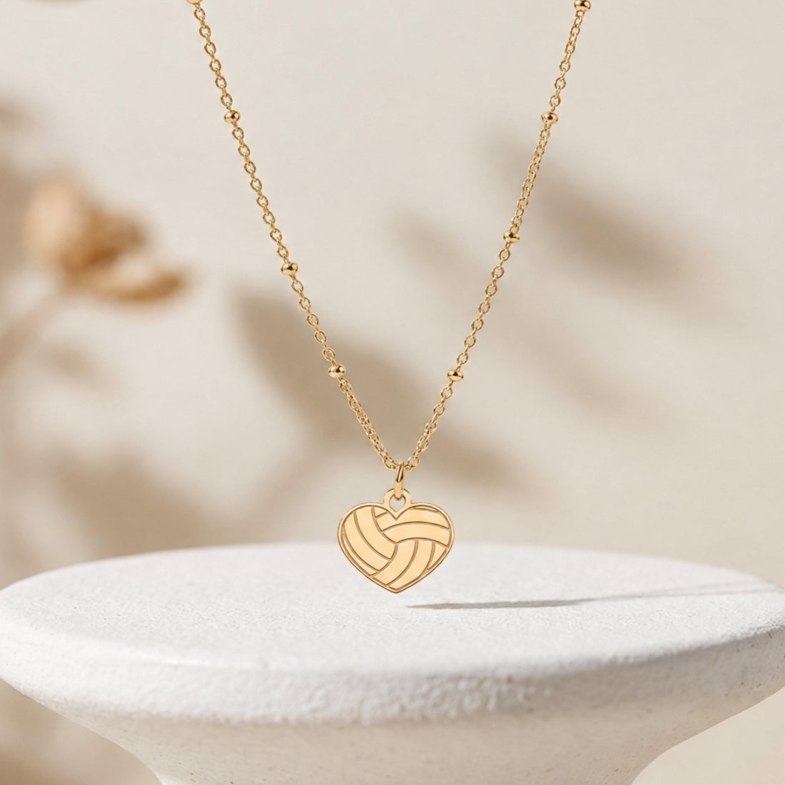 Volleyball Heart Beady Necklace