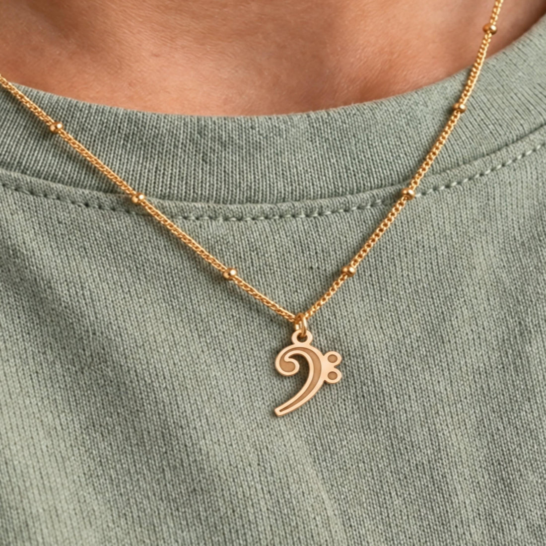 Bass Clef Charm Necklace
