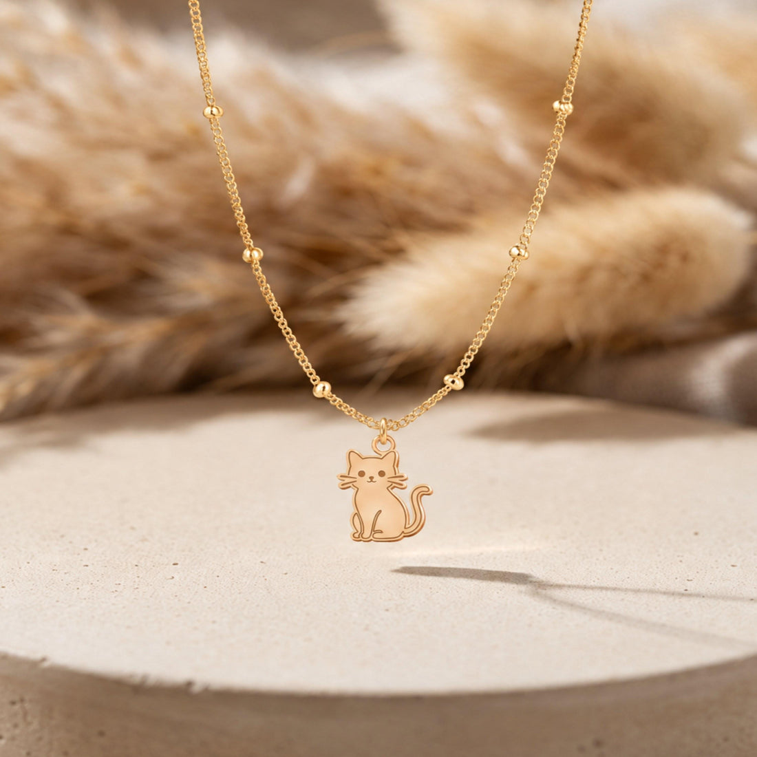 Sitting Cat Charm Necklace