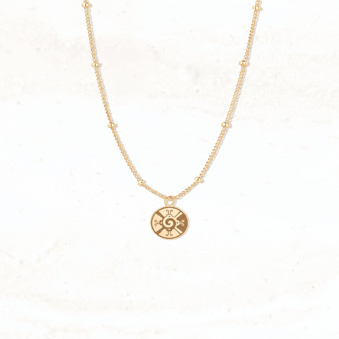 Aztec Sun Charm Necklace