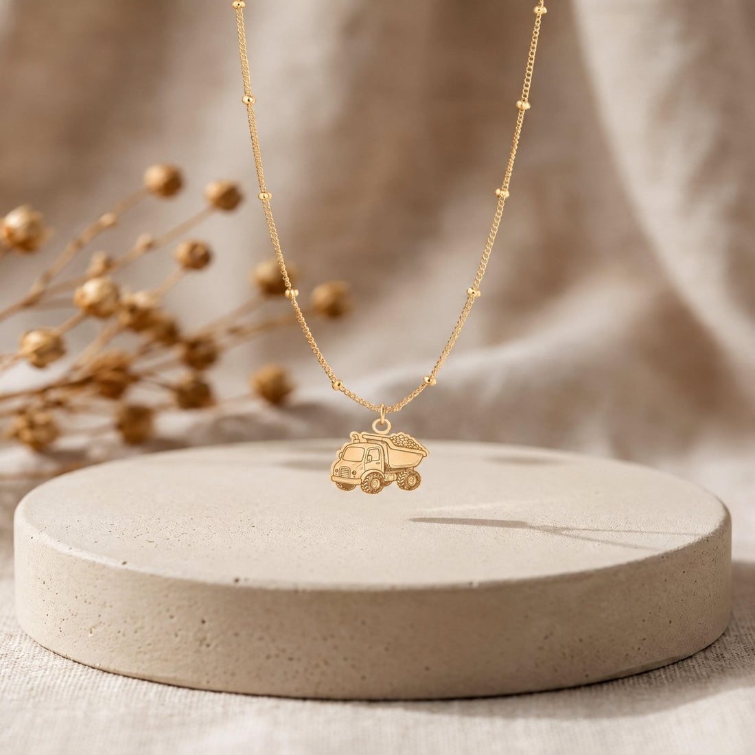 Dump Truck Beady Necklace