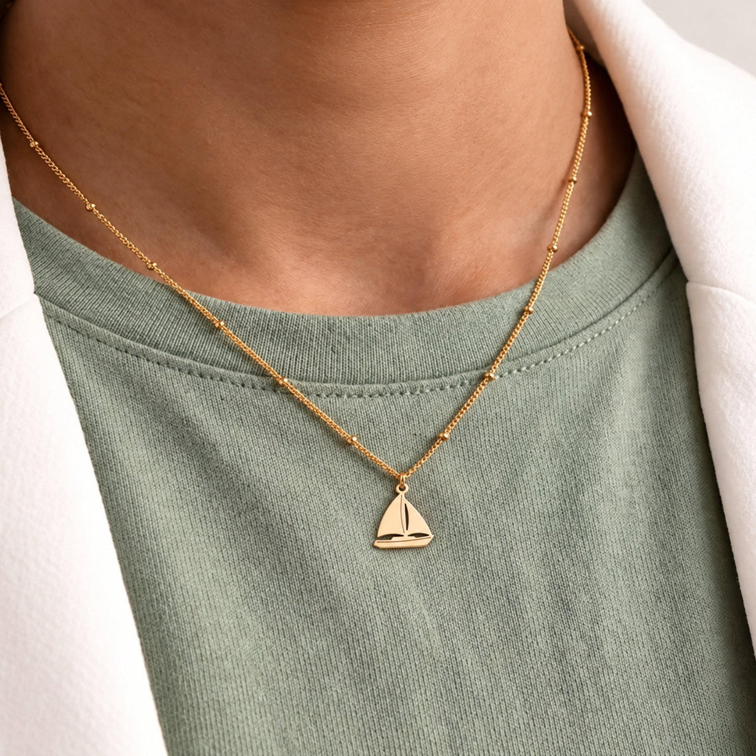 Sailing Boat Charm Necklace