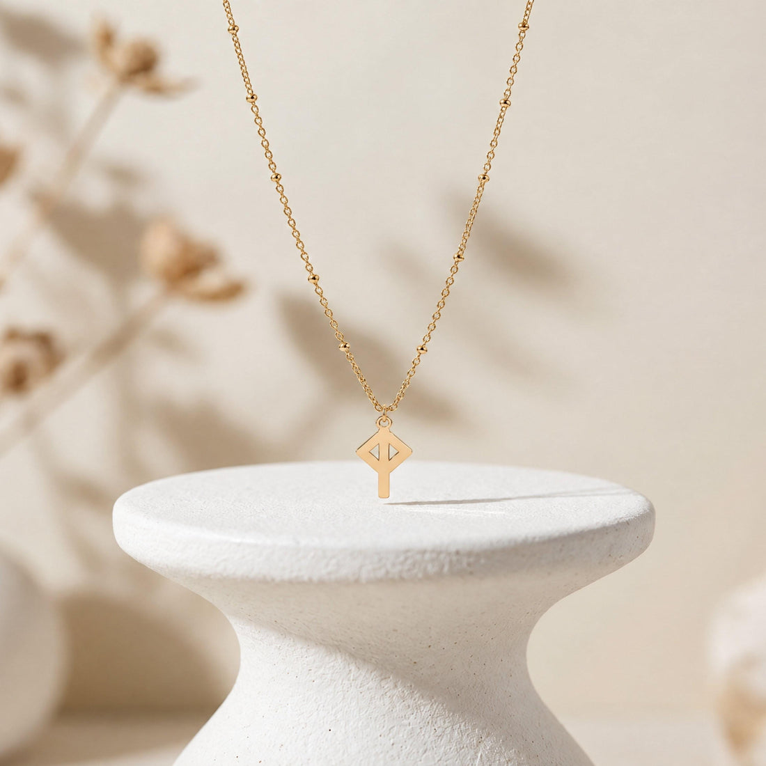 Rune Symbol Beady Necklace