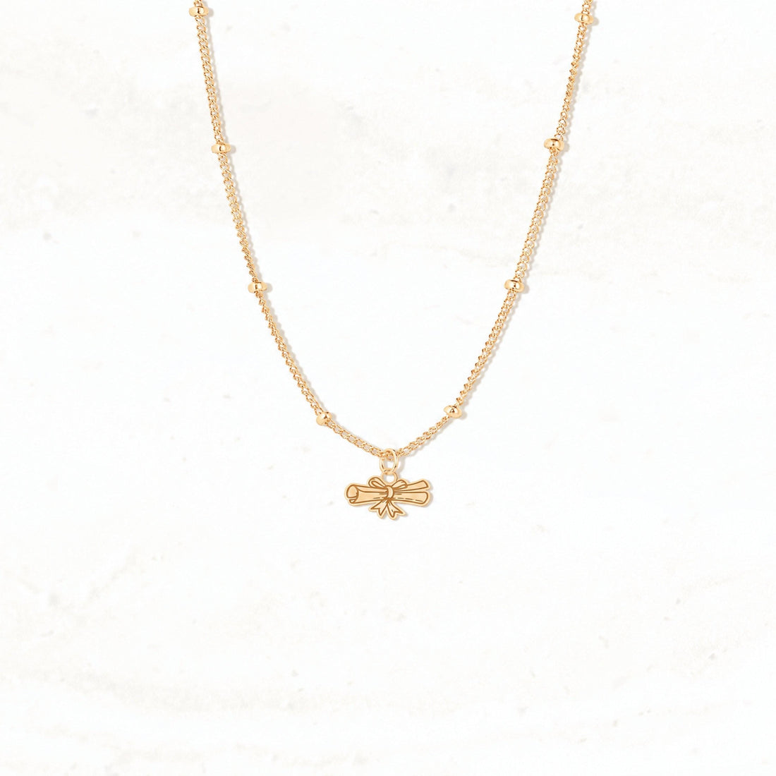 Diploma Scroll Charm Necklace