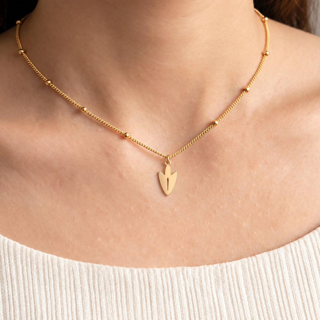 Arrowhead Charm Beady Necklace