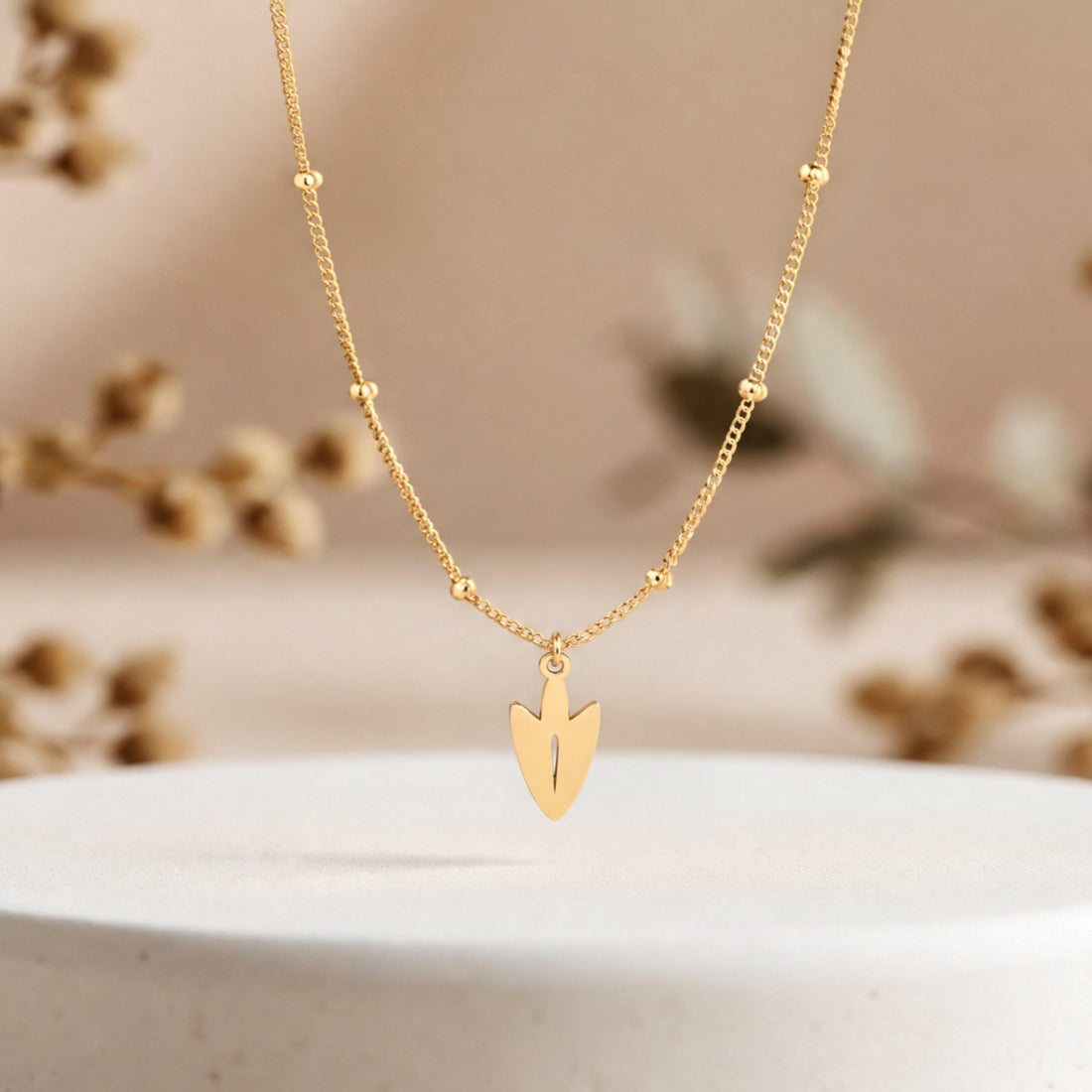Arrowhead Charm Beady Necklace