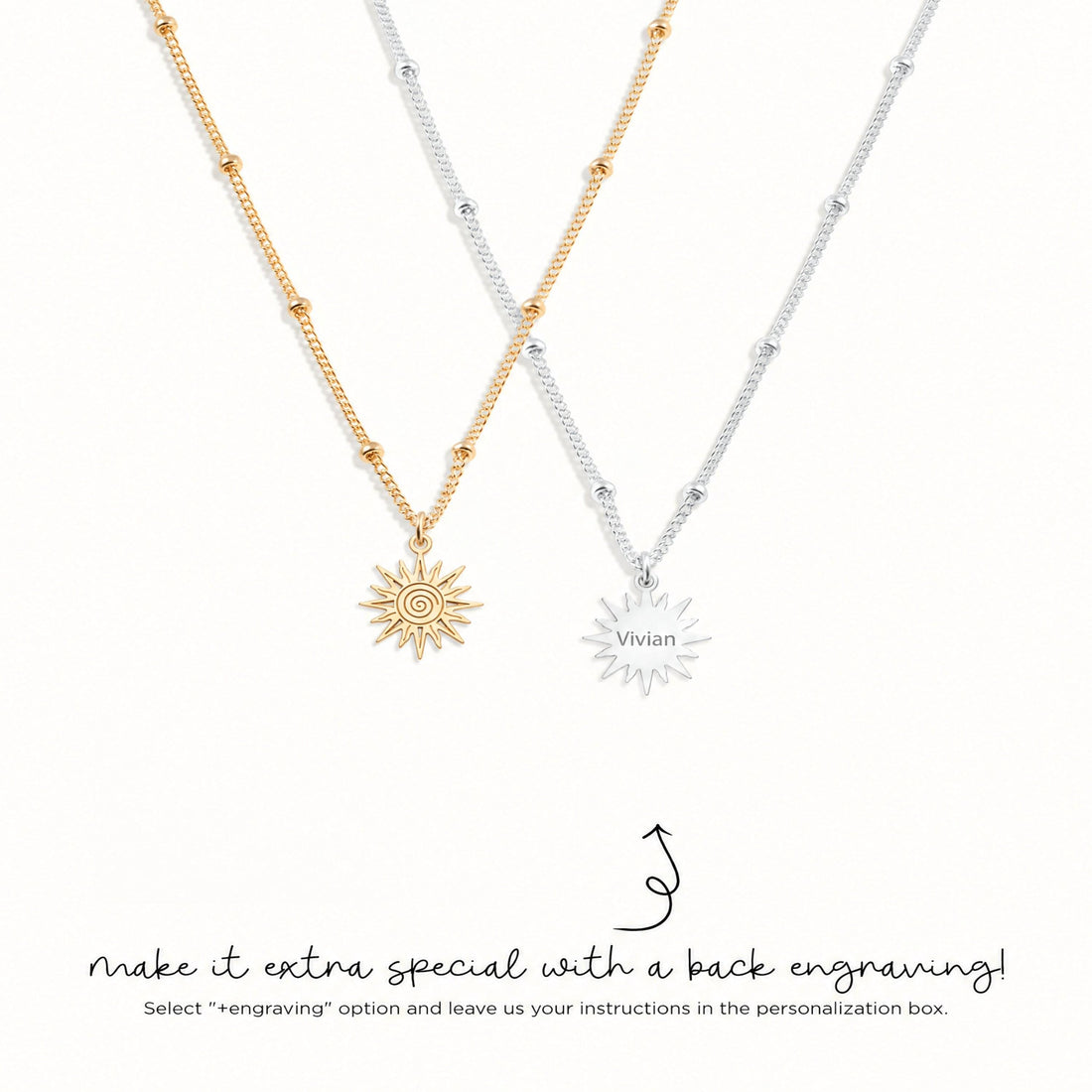 Spiral Sun Charm Necklace