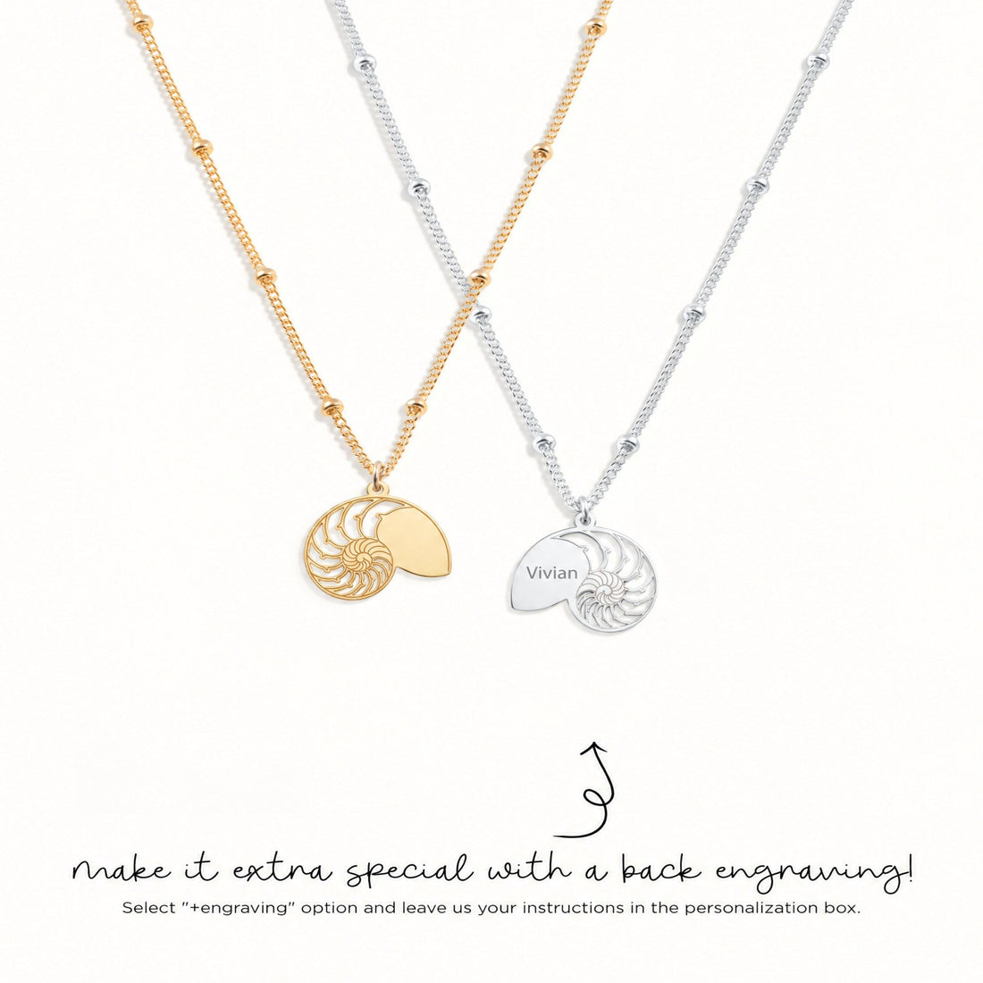 Nautilus Shell Beady Necklace